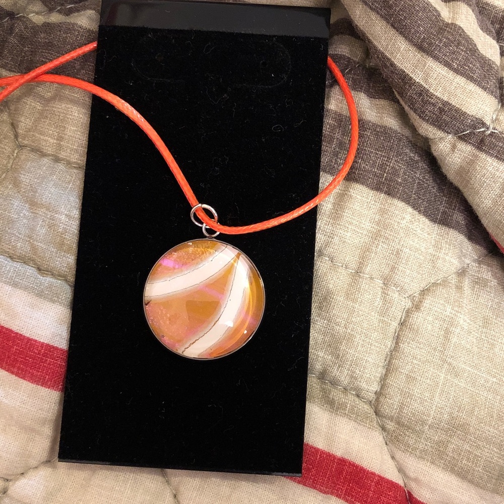 Orange and Pink Pendant Necklace